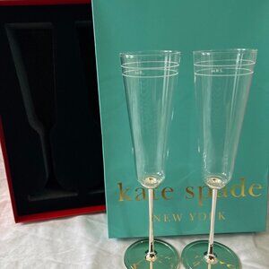 Kate Spade Darling Point Mr. & Mrs. Champagne Flute Set